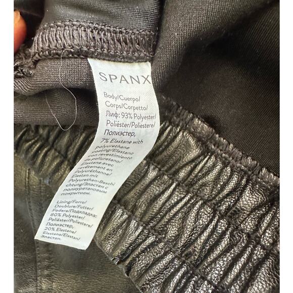 SPANX Faux Leather Like Jogger Pants Pull-On Elastic Waist Size Small - Picture 7 of 10